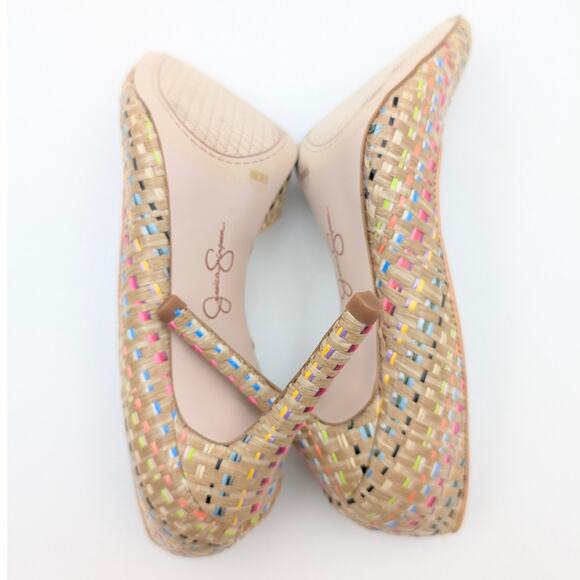 Jessica Simpson Prizma High Heel Pumps Women's Natural Multi Size US6M EU36.5 - Picture 7 of 10